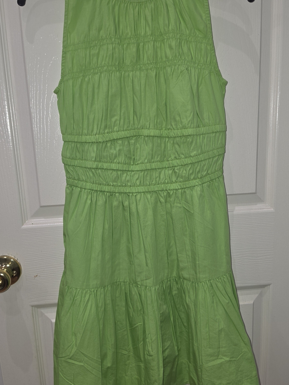 Sleeveless Green Tiered Casual Sundress